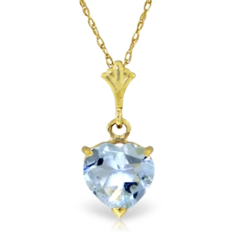 Luxe stone necklaces-1.15 Carat 14K Gold Love Foundation Aquamarine Necklace