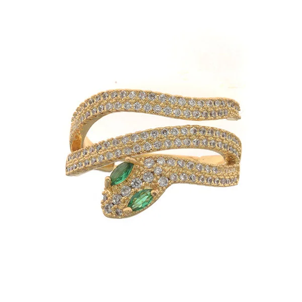 Silk thread rings-Emerald Serpent Ring