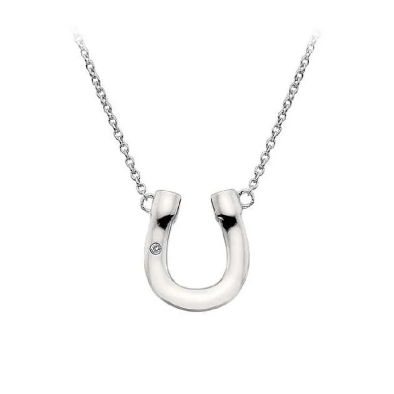 Owl design engagement rings-HD Silver Lucky Horseshoe Necklace