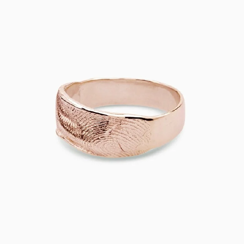 Curved band rings-Impression Band Ring | Rose Gold