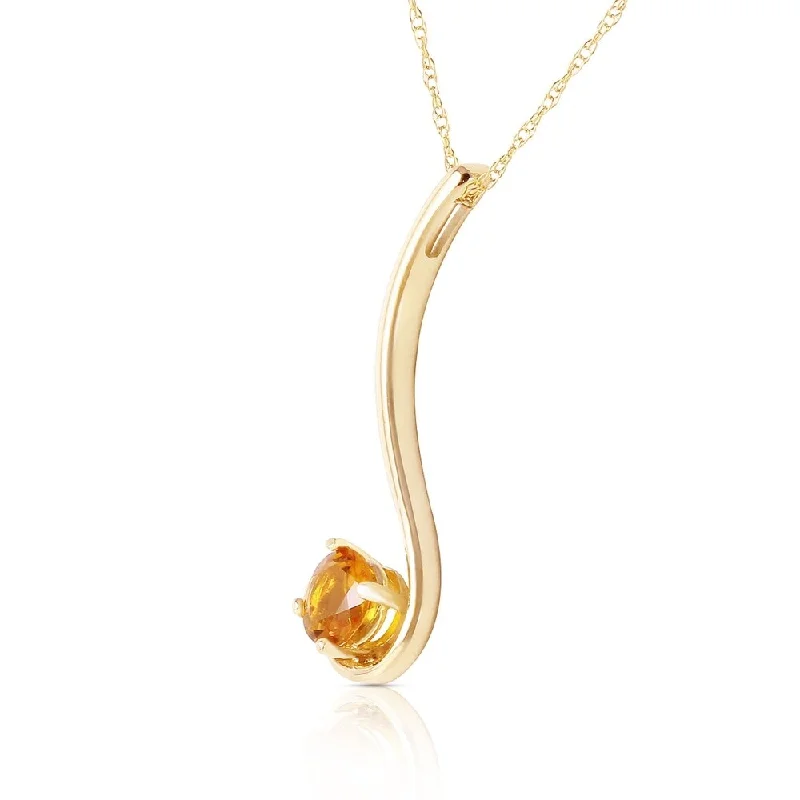 Bamboo weave necklaces-0.55 Carat 14K Solid Gold Dreaming Of You Citrine Necklace