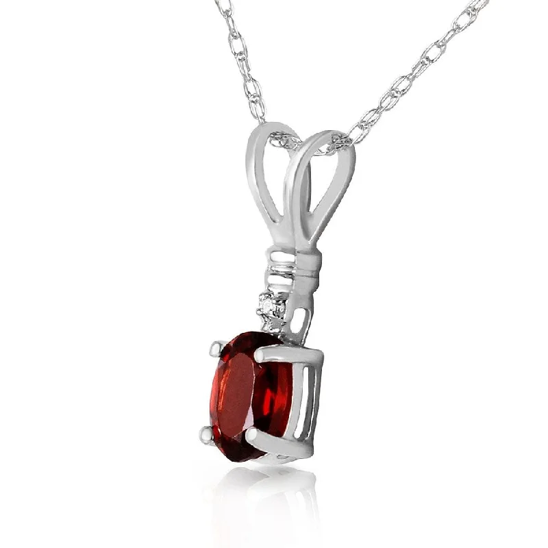 Freshwater pearl necklaces-0.46 Carat 14K Solid White Gold Love Is Good Garnet Diamond Necklace