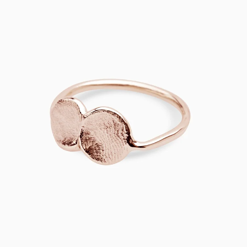 Gothic style rings-Double Impression Ring | Rose Gold