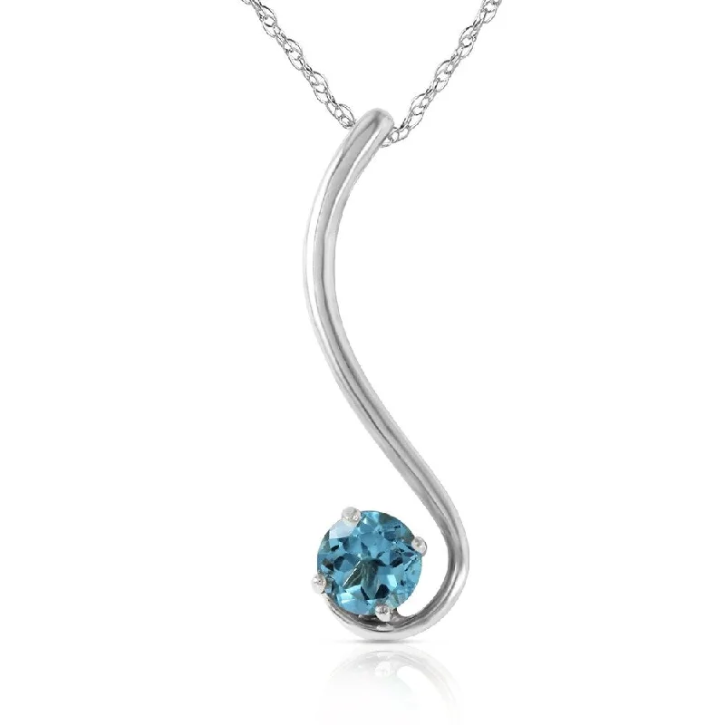 Curved charm necklaces-0.55 Carat 14K White Gold Hope Springs Blue Topaz Necklace