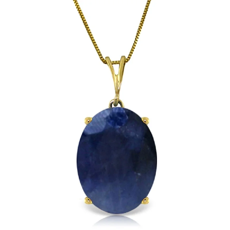 High pendant necklaces-8.5 Carat 14K Gold Necklace Natural Oval Sapphire