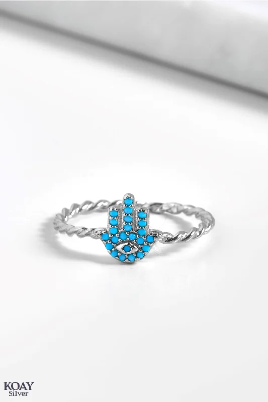 Victorian style rings-Turquoise Hand Ring