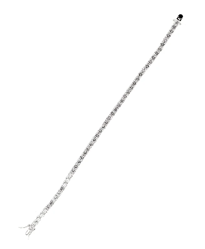 Fine cord bangles-Men's Tennis Bracelet w/ 4mm Cubic Zirconia