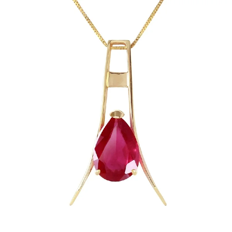 Worn bronze necklaces-1.5 Carat 14K Gold Beyond The Bridge Ruby Necklace