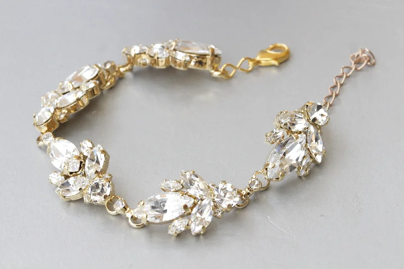 Bead charm bangles-CRYSTAL BRIDAL BRACELET