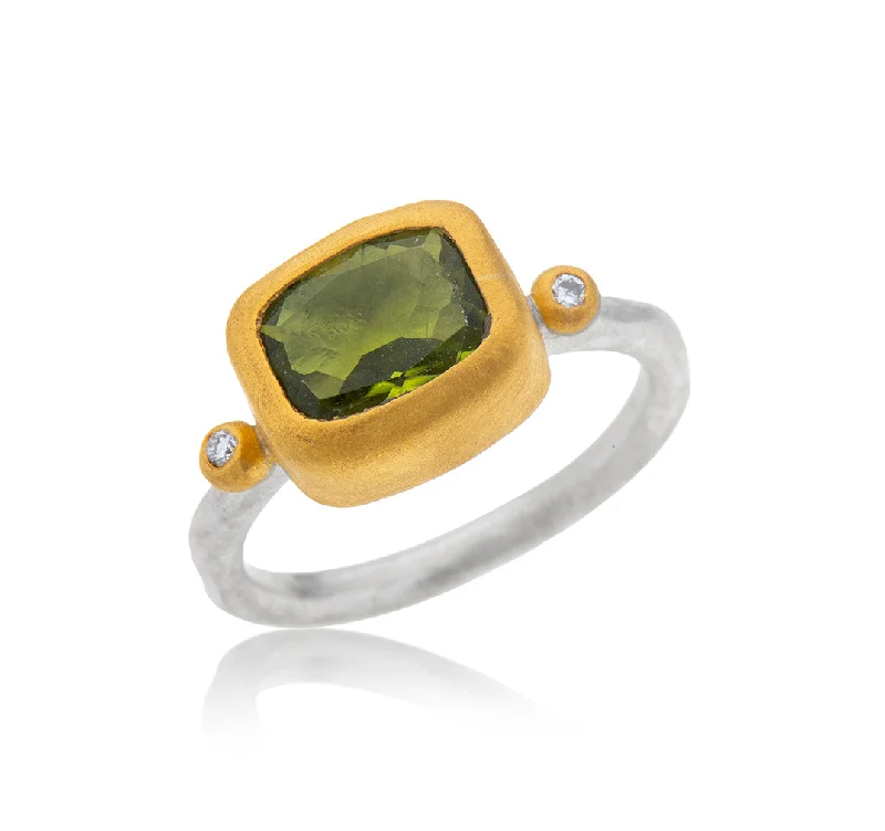 Heavy stone rings-Nava Zahavi Golden Dewdrop Ring