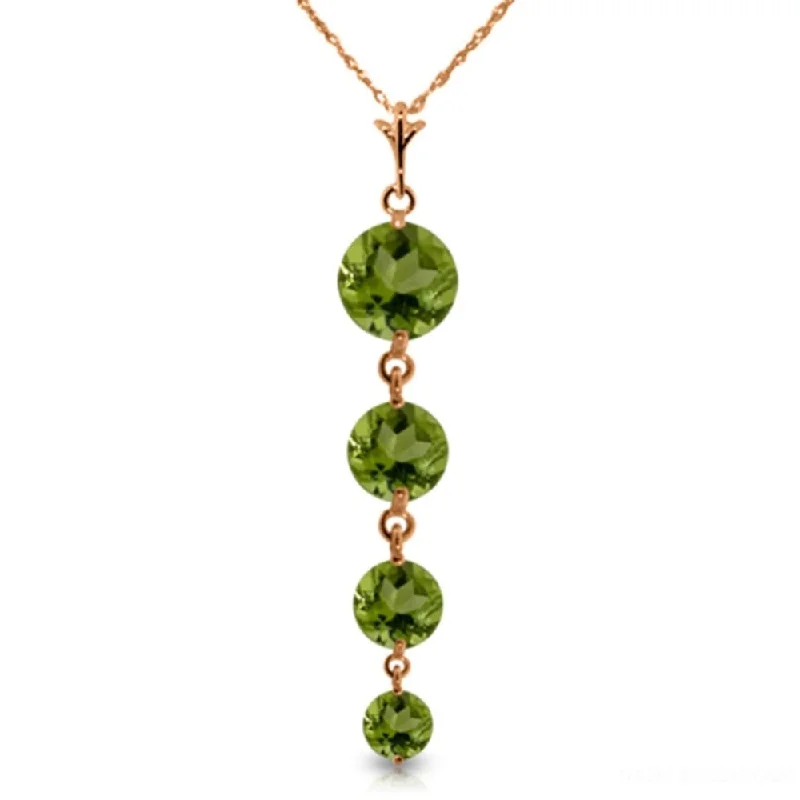 Twisted knot necklaces-14K Rose Gold Peridot Necklace Gemstone Genuine