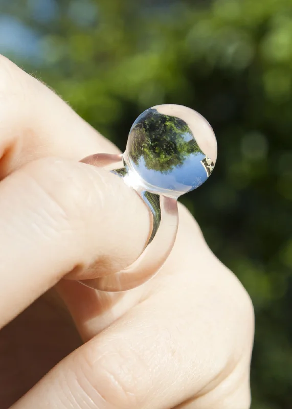 Fine filigree rings-Glass Orb Ring