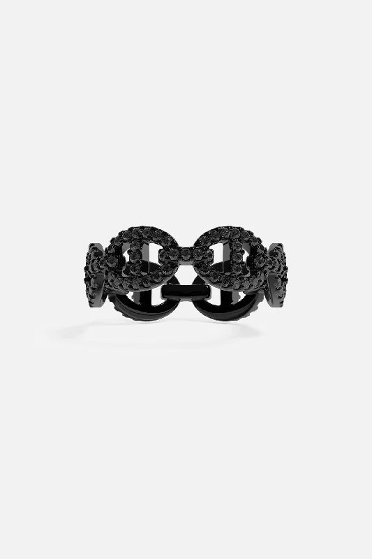 Textured letter rings-Maille Marine Ring