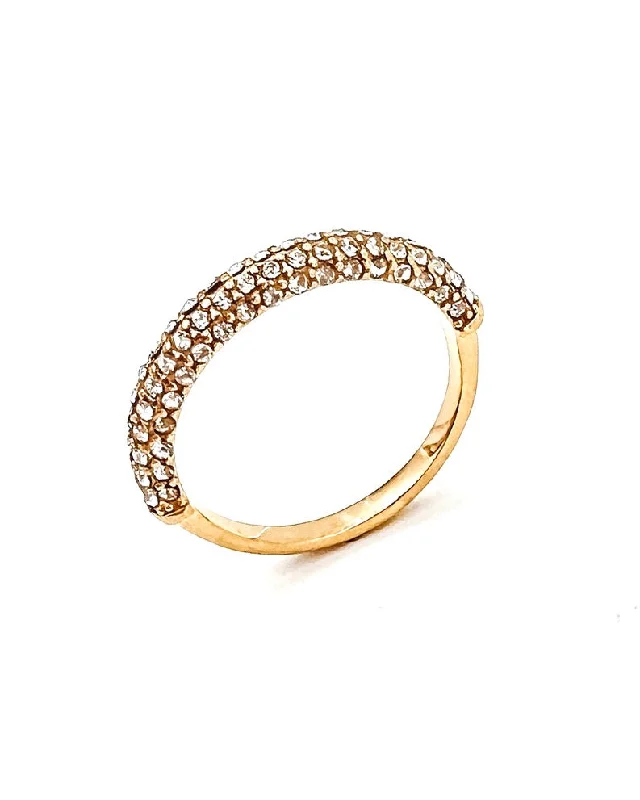 Thin frame rings-Rosemary Crystal Gold Ring