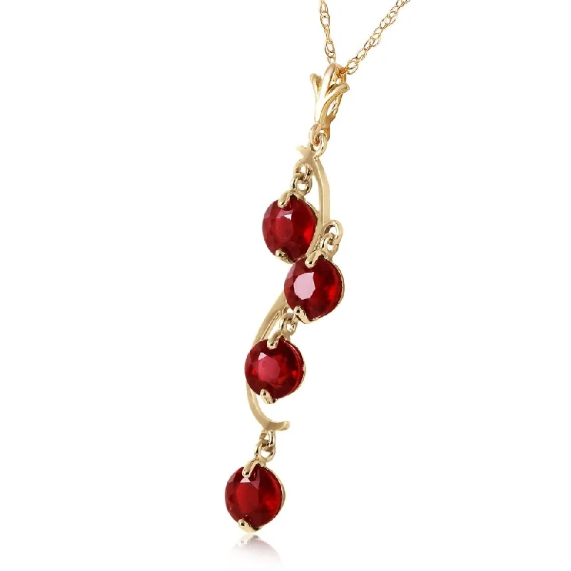 Vibrant enamel necklaces-2 CTW 14K Solid Gold Bare Truth Ruby Necklace