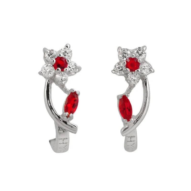 Red Lierre Huggie Earrings