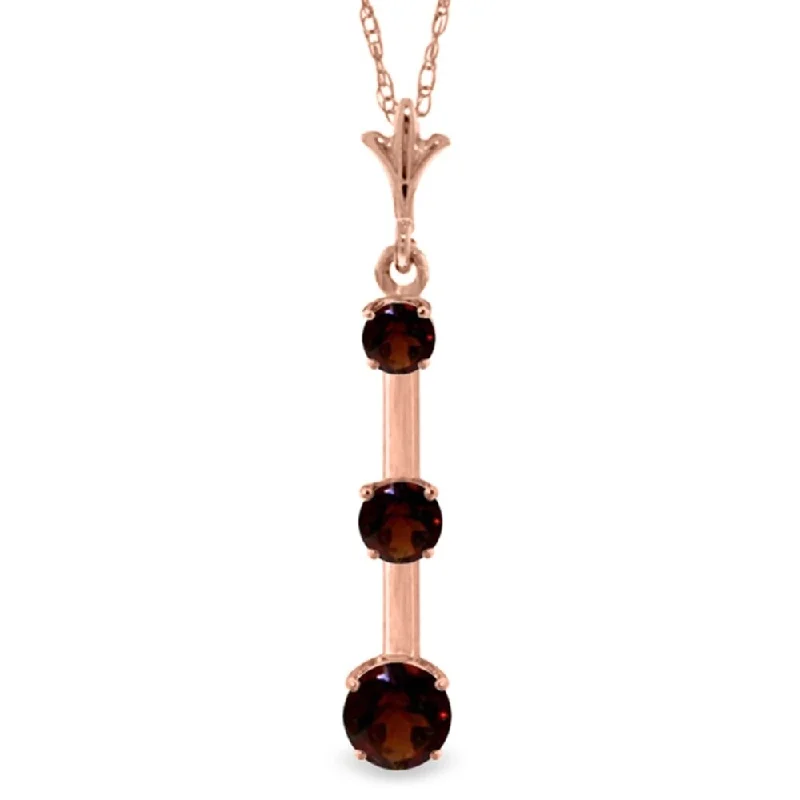 Quirky bead necklaces-1.25 Carat 14K Rose Gold Generosity Garnet Necklace