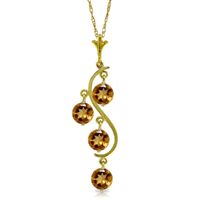 Bead braid necklaces-2.25 Carat 14K Gold Early Light Citrine Necklace