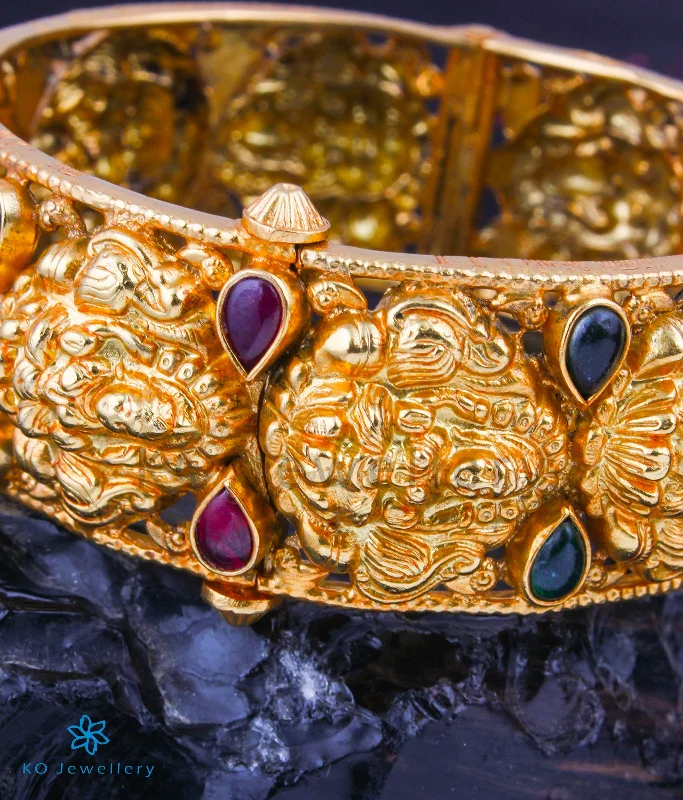 Cosmic glow bangles-The Kritika Silver Lakshmi Naksi Bracelet (Size 2.2/2.4/2.6/2.8)