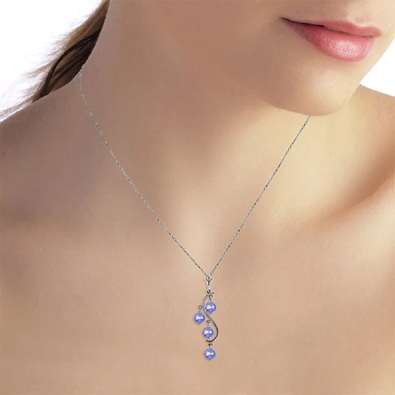 Citrine drop necklaces-2 Carat 14K White Gold Holding On Tanzanite Necklace