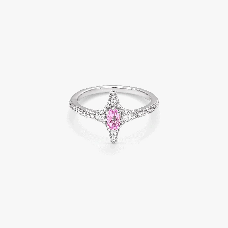 Topaz solitaire rings-Selene Pink Sapphire Ring