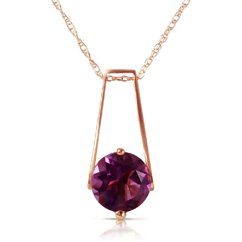 Tarnished silver necklaces-1.45 Carat 14K Rose Gold Lullaby Amethyst Necklace