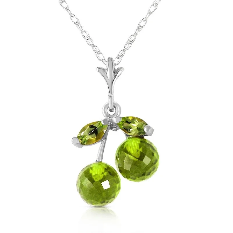 Mystic eye necklaces-1.45 CTW 14K Solid White Gold I Care Peridot Necklace