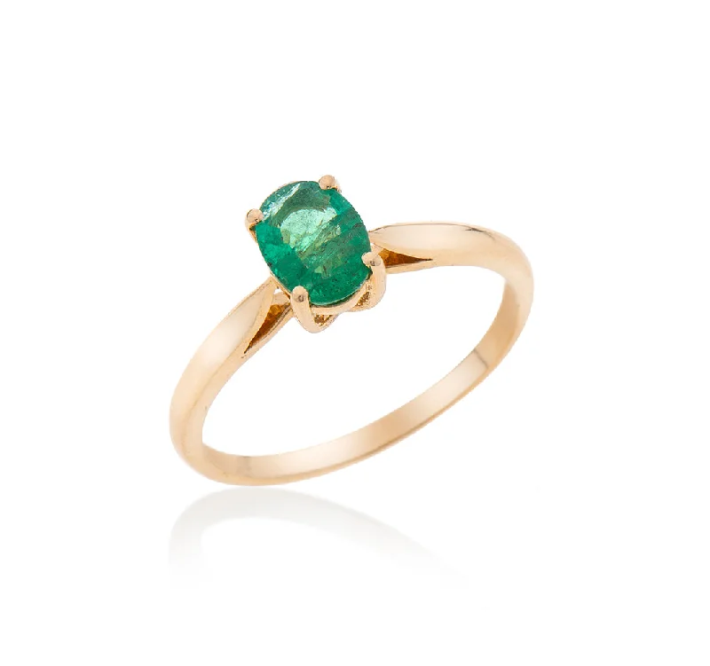 Onyx inlay rings-Nava Zahavi Emerald Beauty Ring