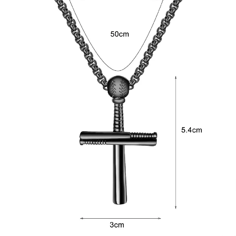 Bamboo braid necklaces-Handsome Men Necklace Cross Design ScratchResistant Lightweight Leisure Pendant Necklace For Daily Life - no