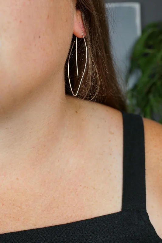 Verdoyante Threader Hoop Earrings in silver or gold-filled