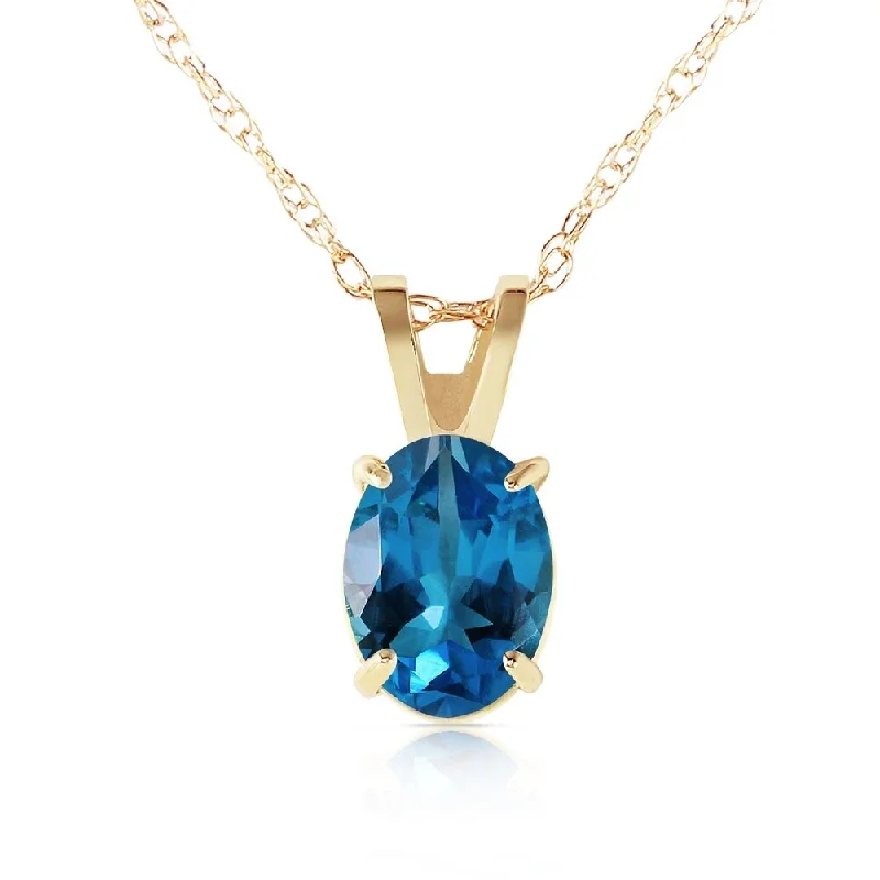 Silk cord necklaces-0.85 Carat 14K Gold Sheltering Sky Blue Topaz Necklace