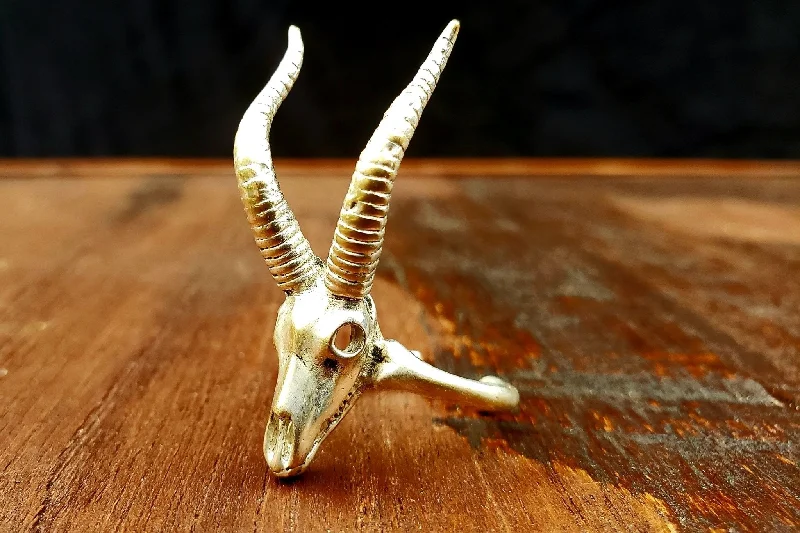 Multi-tier rings-Gazelle Skull Adjustable Ring