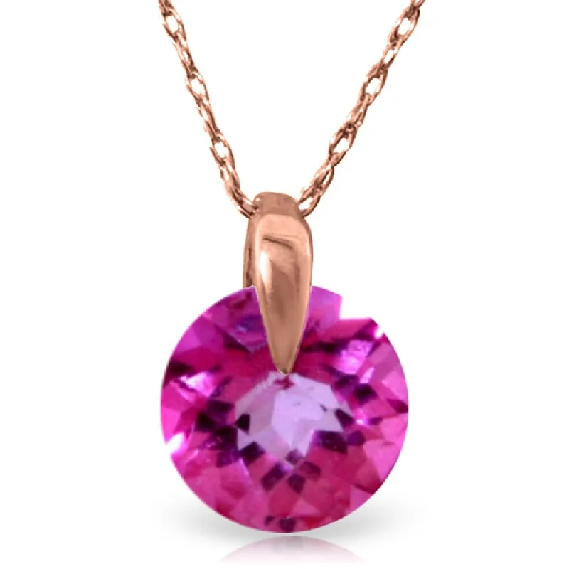 Daisy design necklaces-1 CTW 14K Solid Rose Gold Sundisk Pink Topaz Necklace