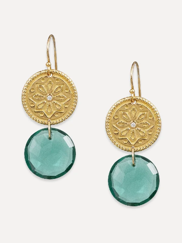 Sun Lotus Coin Earrings