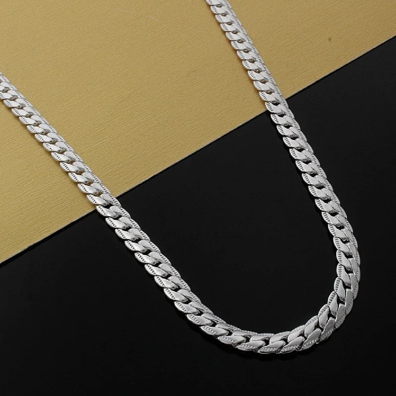 Thick bar necklaces-Couple Necklace Flat Hip Hop Jewelry Simple Fashion Appearance Necklace For Parties - 20inch