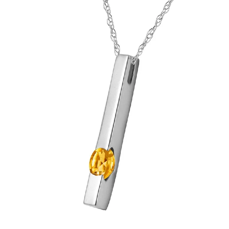 Spinel necklaces-0.25 CTW 14K Solid White Gold Necklace Natural Citrine