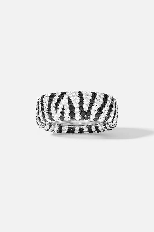 Light clay rings-Chunky Zebra Ring