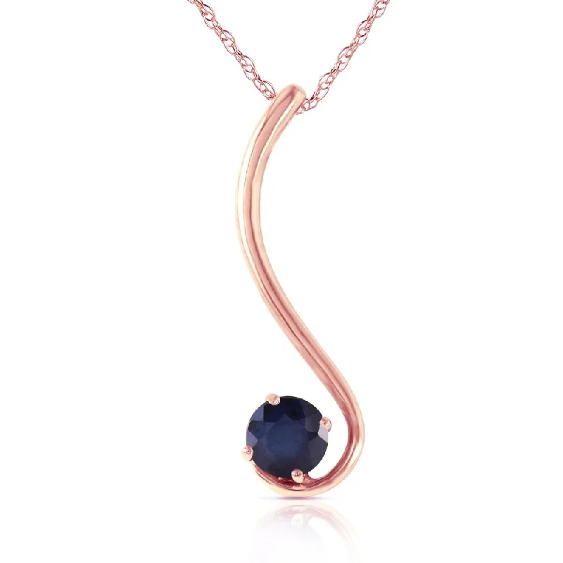 Luxe stone necklaces-14K Rose Gold Natural Sapphire Necklace Jewelry Class