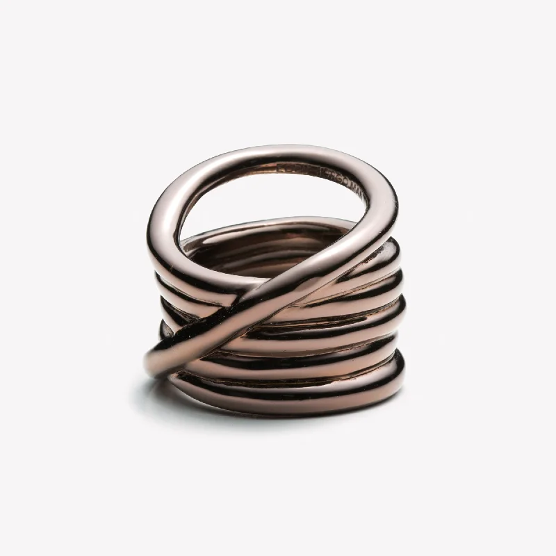 Polished stone rings-MENS SLIP KNOT RING