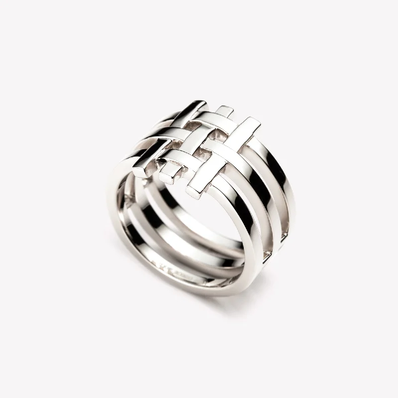 Bead cluster rings-MENS GRIDLINE RING