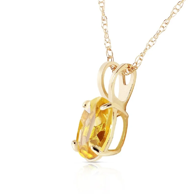 Bead weave necklaces-0.85 Carat 14K Solid Gold Edge Of Reason Citrine Necklace