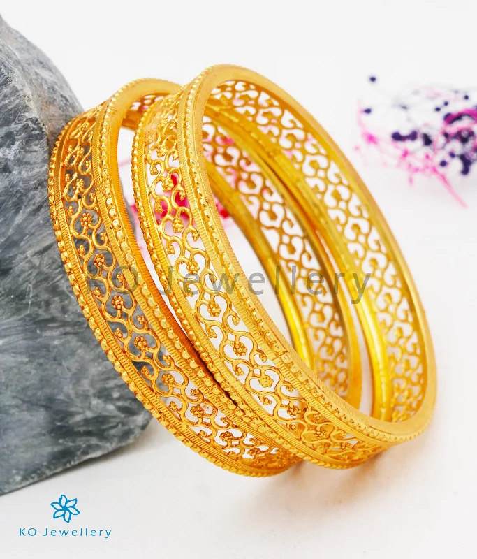 Curved charm bangles-The Mithra Silver Bangles (Size 2.2/2.4/2.6/2.8)