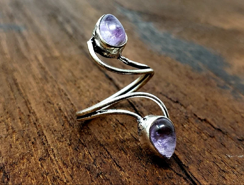 Sleek modern rings-Amethyst Vortex Ring