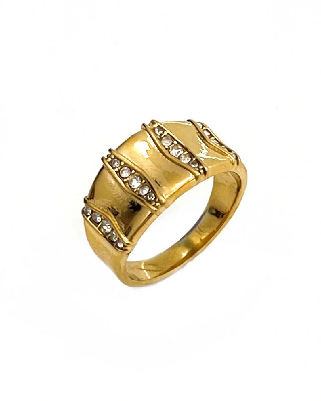 Citrine stone rings-Ruth Crystal Gold Ring