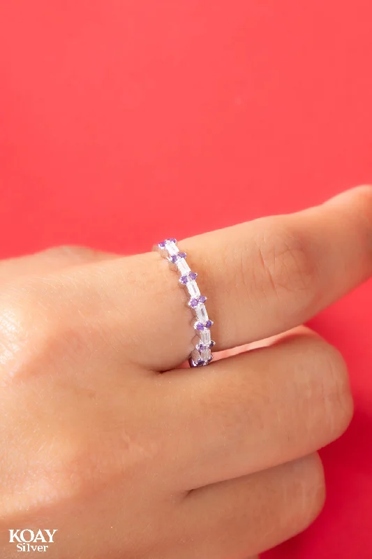 Reed style rings-Zircon Ring (065-Purple)