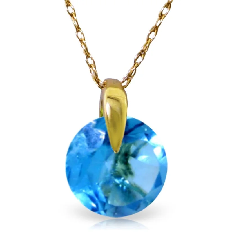 Wide bib necklaces-1 Carat 14K Gold Express Yourself Blue Topaz Necklace