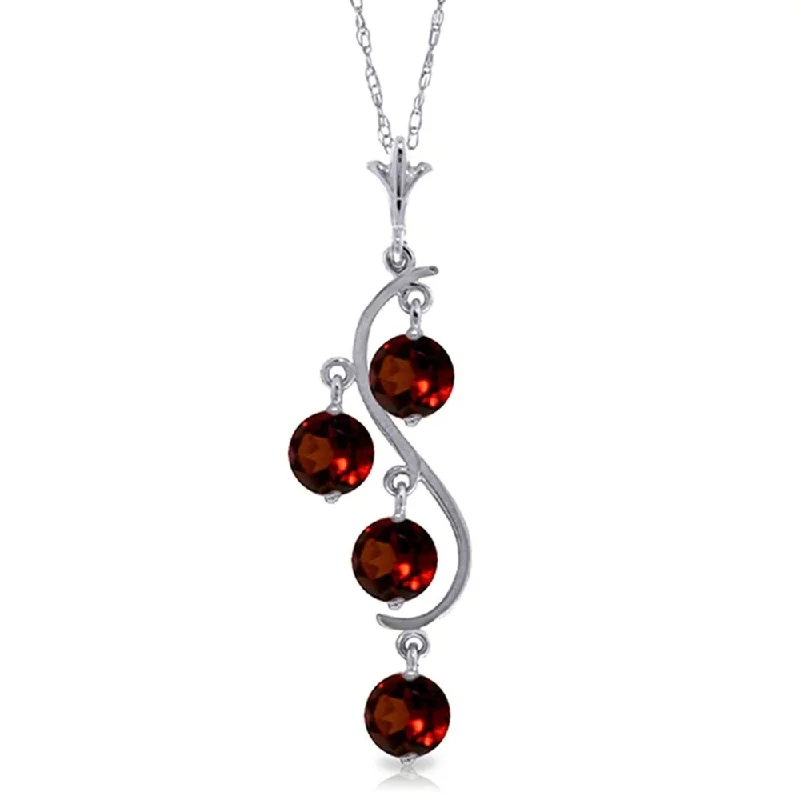 Woven tribal necklaces-2.25 Carat 14K White Gold Explanations Garnet Necklace