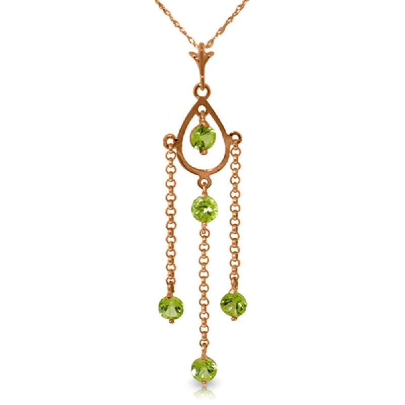 Retro photo necklaces-14K Rose Gold Peridot Necklace Jewelry Class Limited Edition