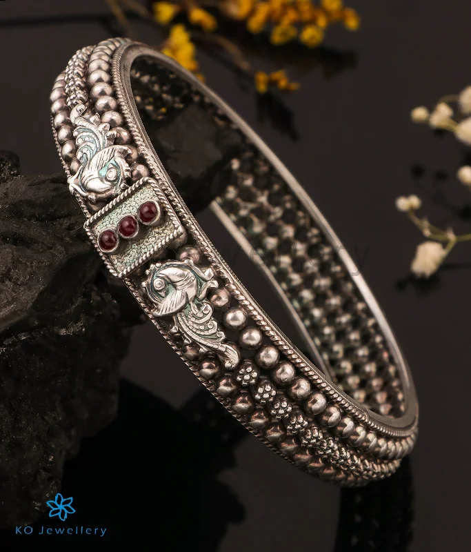 Rustic lock bangles-The Malhar Silver Bangle (Oxidised/Size 2.2/2.4/2.6/2.8)