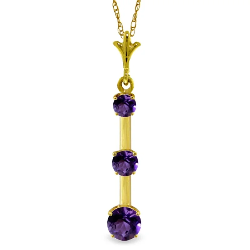 Sleek gold necklaces-1.25 Carat 14K Gold Lovers' Quarrel Amethyst Necklace